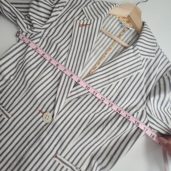 Cabi 793 Peplum Nautical Pinstriped Blazer Jacket - Picture 6 of 8